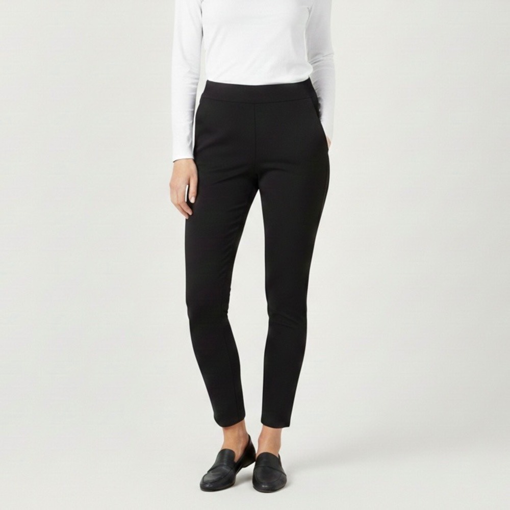 Spanx The Perfect Pant Slim Skinny Ankle Black High Rise Ponte Trousers Large